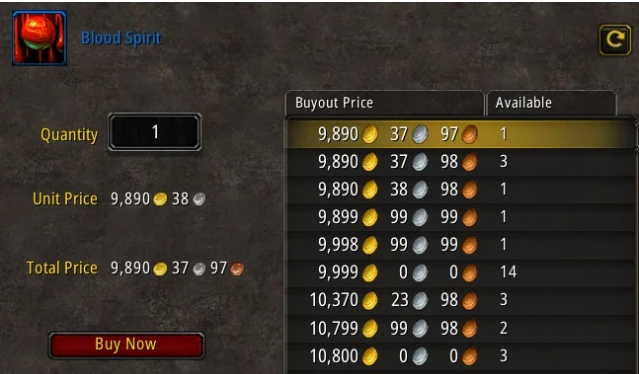 blood spirit wow classic